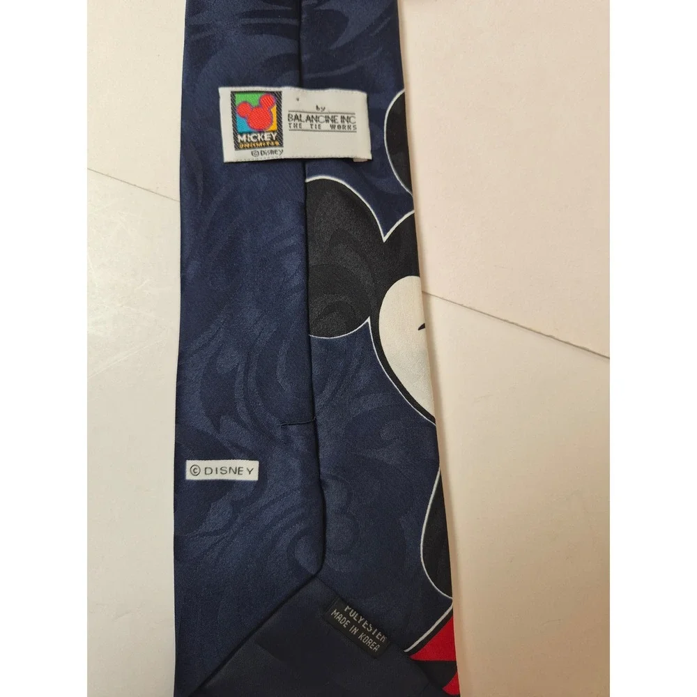 Vtg Disney Mickey Unlimited Navy Blue Mickey Mouse Graphic Necktie Balancine Inc
